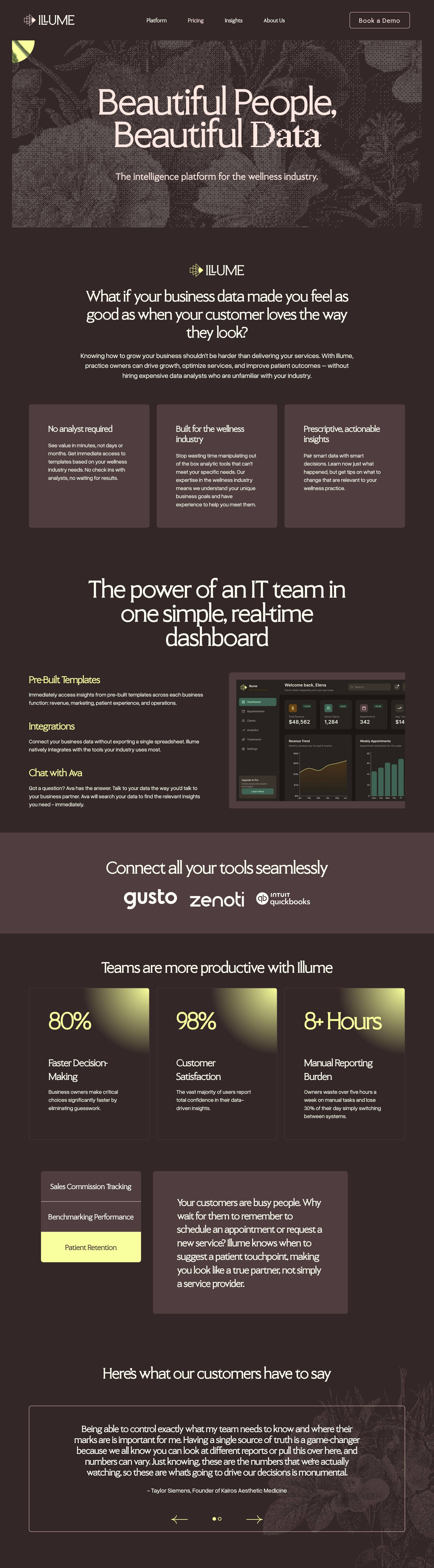 Screenshot of the Insight-X · now Illume website